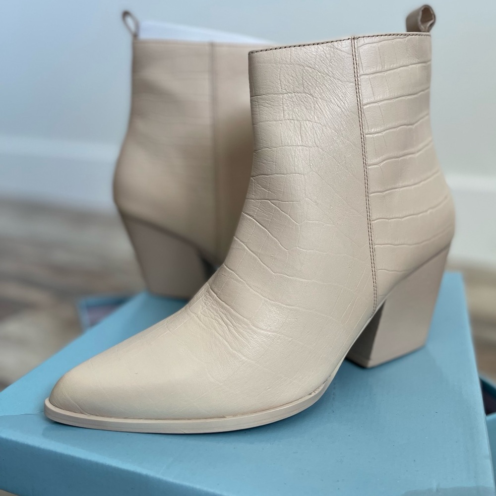 Seychelles leather booties size 10 cream beige boot western booties - Picture 13 of 14